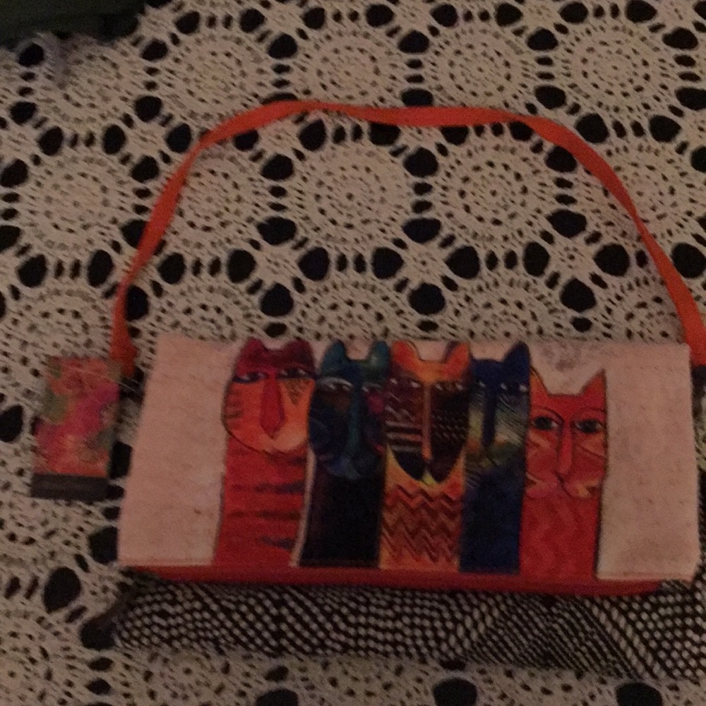 Laurel Burch Fanciful Cat Handbag NWT